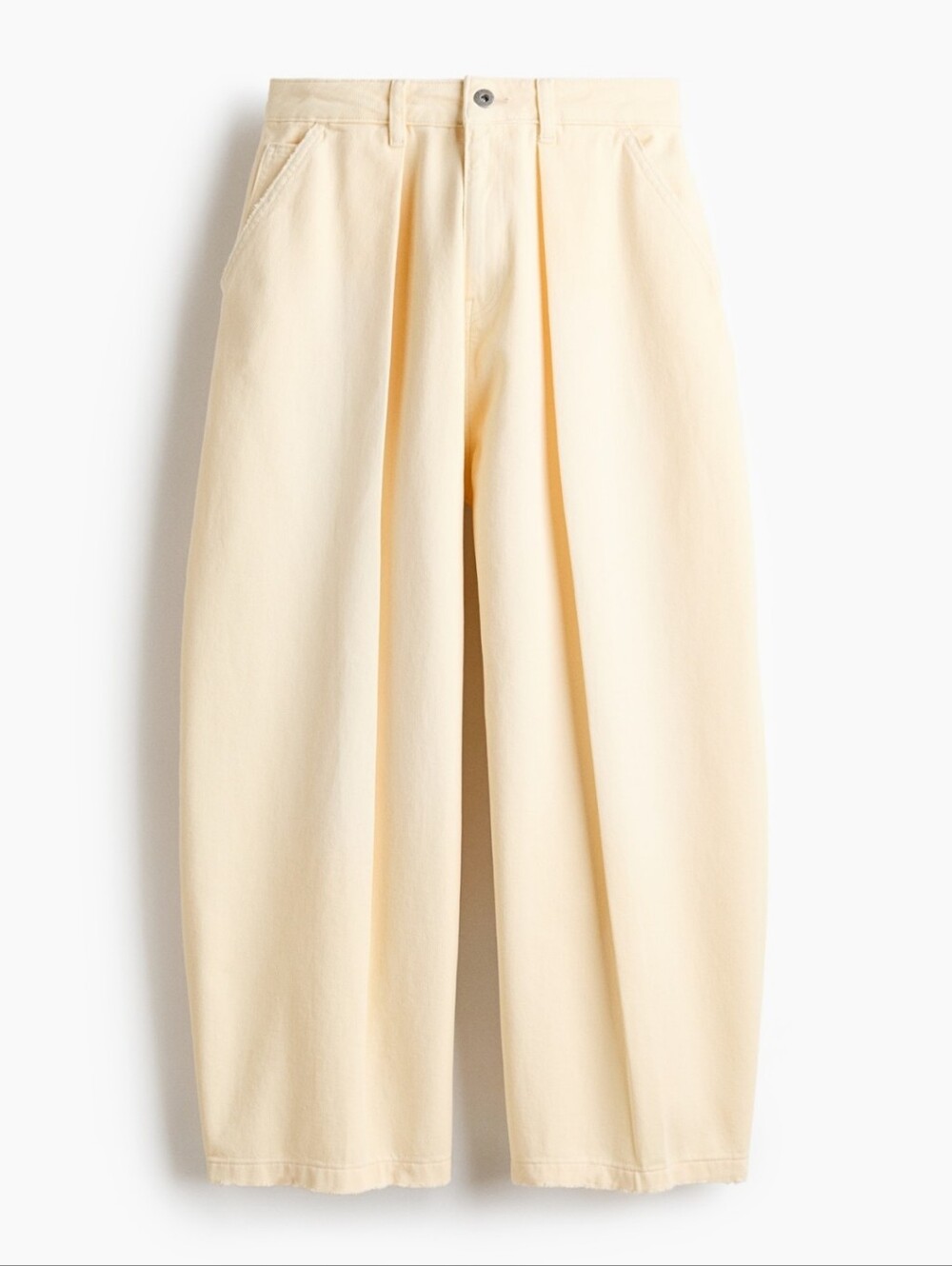 Pale Yellow Barrel Jeans